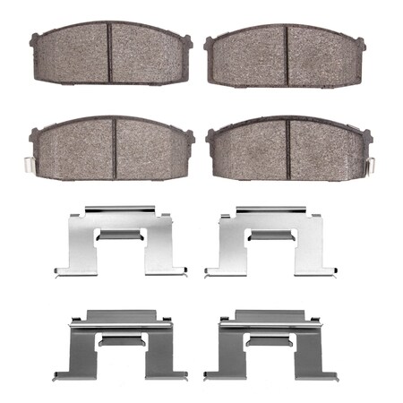 Dynamic Friction Co 5000 Advanced Brake Pads - Semi Metallic and Hardware Kit, Long Pad Wear, Front 1551-0274-02